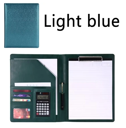 Custom Logo A4 Foldable Clipboard Blank With Document Storage Multi Color Leather Business Office Folder Clip  Portfolio