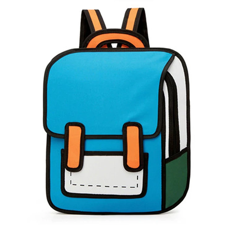 Boys Girls Primary Satchel 2D Drawing Kids School Bag Children Backpack Teenager Student Unisex Cartoon Waterproof Polyester