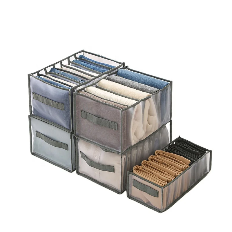Andeya Portable Clothes Compartment Storage Box Mash Non Woven Foldable High Quality