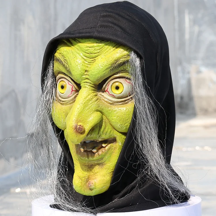 Halloween Horror Witch Mask Latex Head Witch Granny Masks Stage Performance Props Events Cosplay Party Supplies