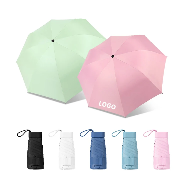 Wholesale 19/21 Inches 5 Folding Mini Umbrella Pocket Kids School For Custom Print Logo Branded Parasol Rain Capsule Umbrellas
