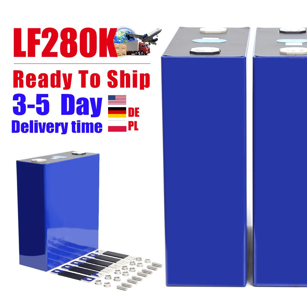 EVE EU Stock LiFePO4 LF280K 3.2V 280K Batteries 280Ah Prismatic Cells 8000 Cycle Life Home Energy Storage 280ah