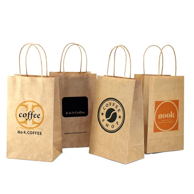 Bottom Craft Paper Bag Making Production Machine With Handles and Custom Logo China Wholesale Kraft Bags for Packaging