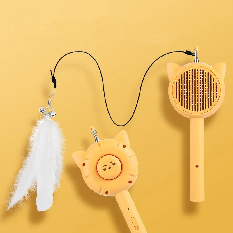 Wholesale Rechargeable Pet Massage Comb Dog Cat Grooming Hair Remover Brush Interactive Laser Cat Teaser Stick