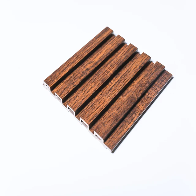 waterproof fireproof wood grain WPC laminated 3d fluted wall panel interior 159*09mm wpc panels