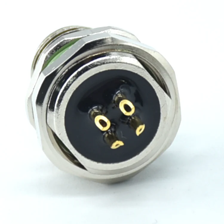 High quality Chinese factory rear fastened socket M12 waterproof 4p connector