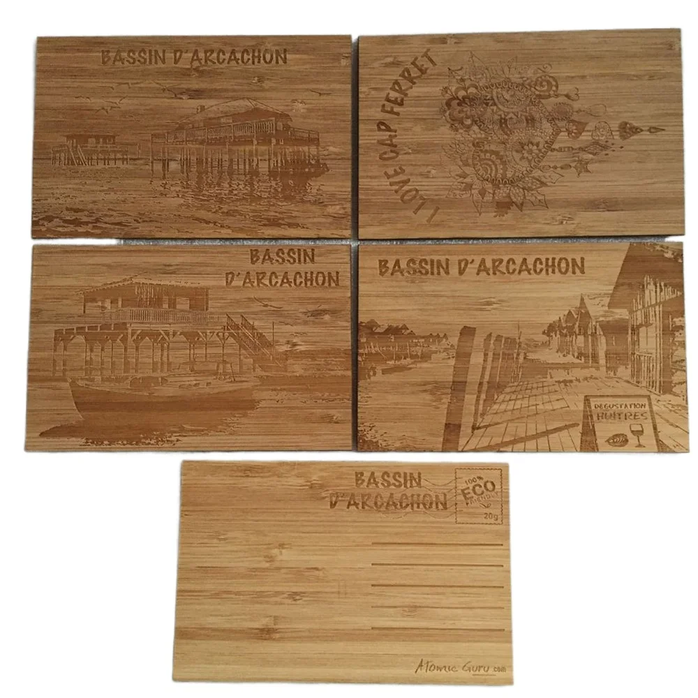 Eco-friendly Postcard, Biodegradable Postcard Bamboo Veneer Made