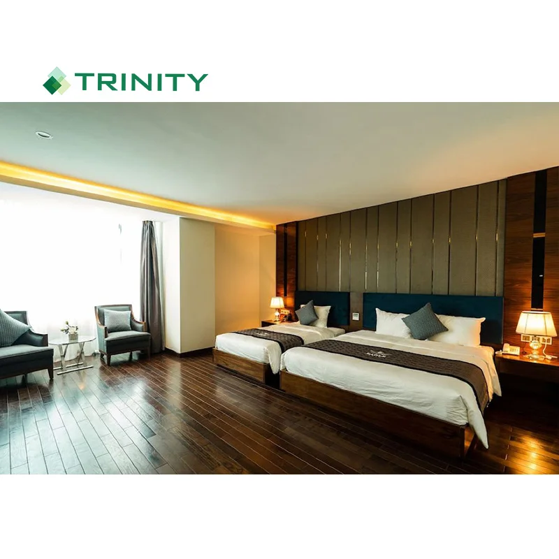 complete customized wooden vietnam hotel twin bedroom furniture bespoke hotel headboard furniture
