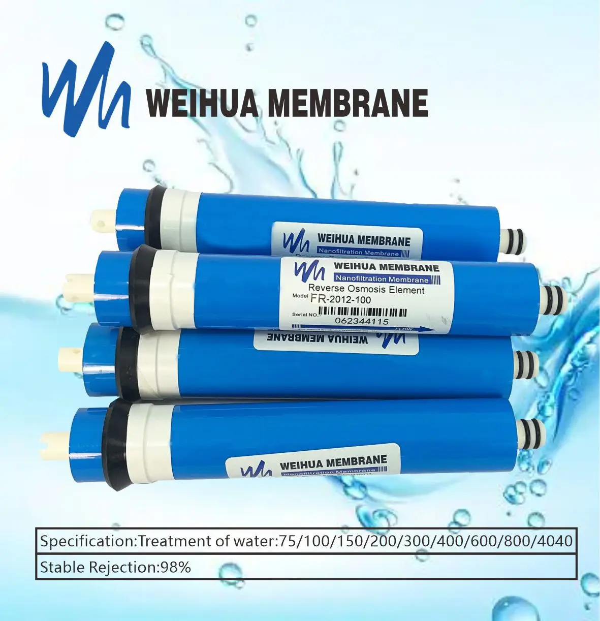 FR-2012-100 противозагрязняющая Бытовая Мембрана обратного осмоса