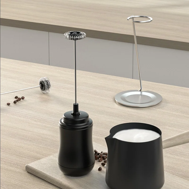 Перезаряжаемый кофейный смеситель из нержавеющей стали ручной автоматический Электрический вспениватель молока с 2 смесителями