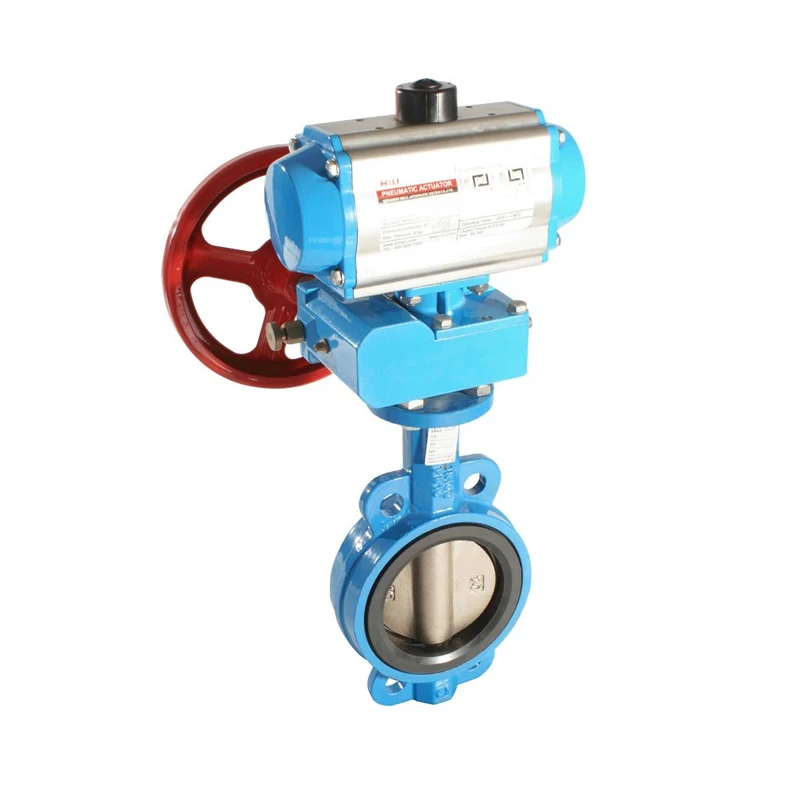 DN400 EPDM Lined Pneumatic Wafer Type Cast Iron Butterfly Valve