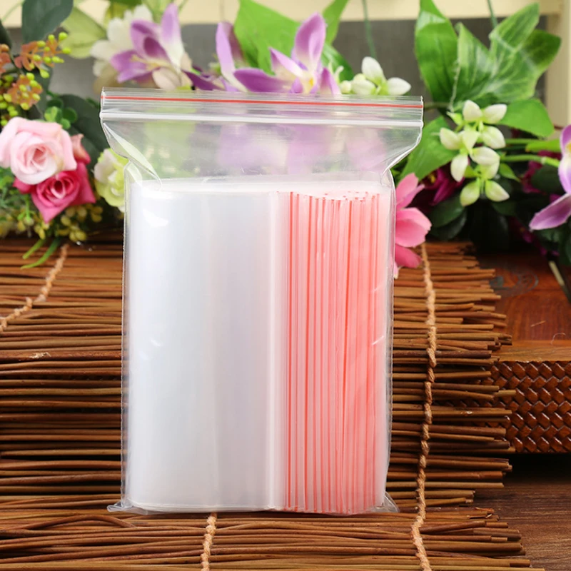 Clear Resealable Plastic Zip Lock Poly Bags Zipper Baggies for Snack Storage Bag