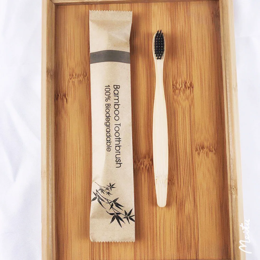 Бамбуковая зубная щетка 100% переработанная биоразлагаемая Экологически чистая бамбуковая трубка для путешествий