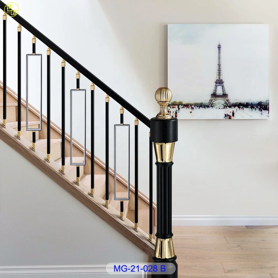 Modern minimalist stair railing aluminium balustrades