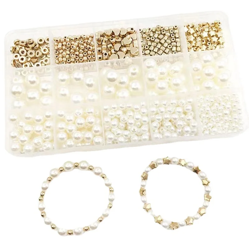 720 pcs Pearl Set Pentagram Plastic Beads Accessories Handmade Diy Beads Bracelet Earrings Necklace Set