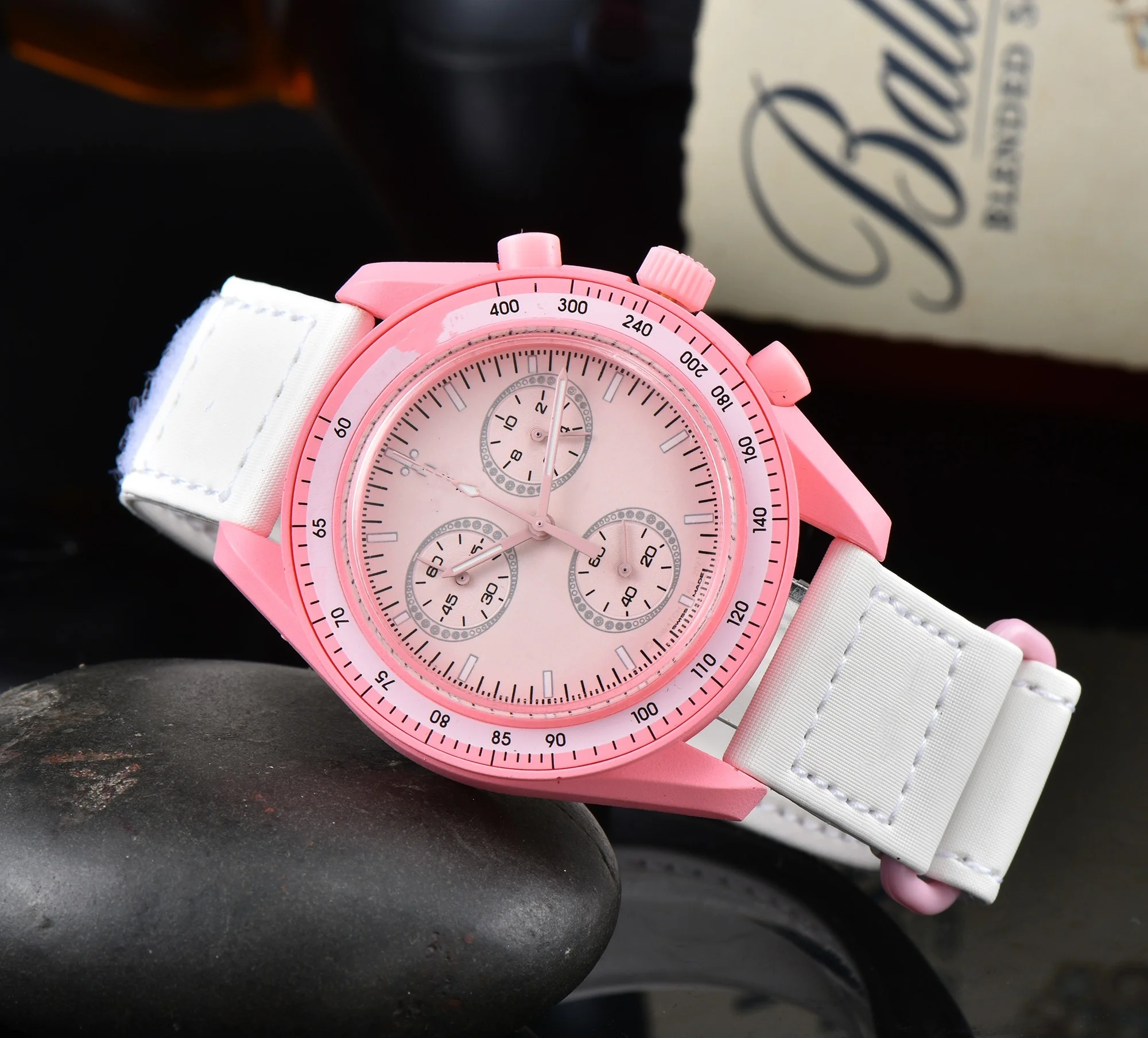 Reloj Hombre Relogio 40mm Dial Plastic Case Canvas Strap Explore Earth Sun Neptune Moon Watch Quartz Watches for Men Women Gift