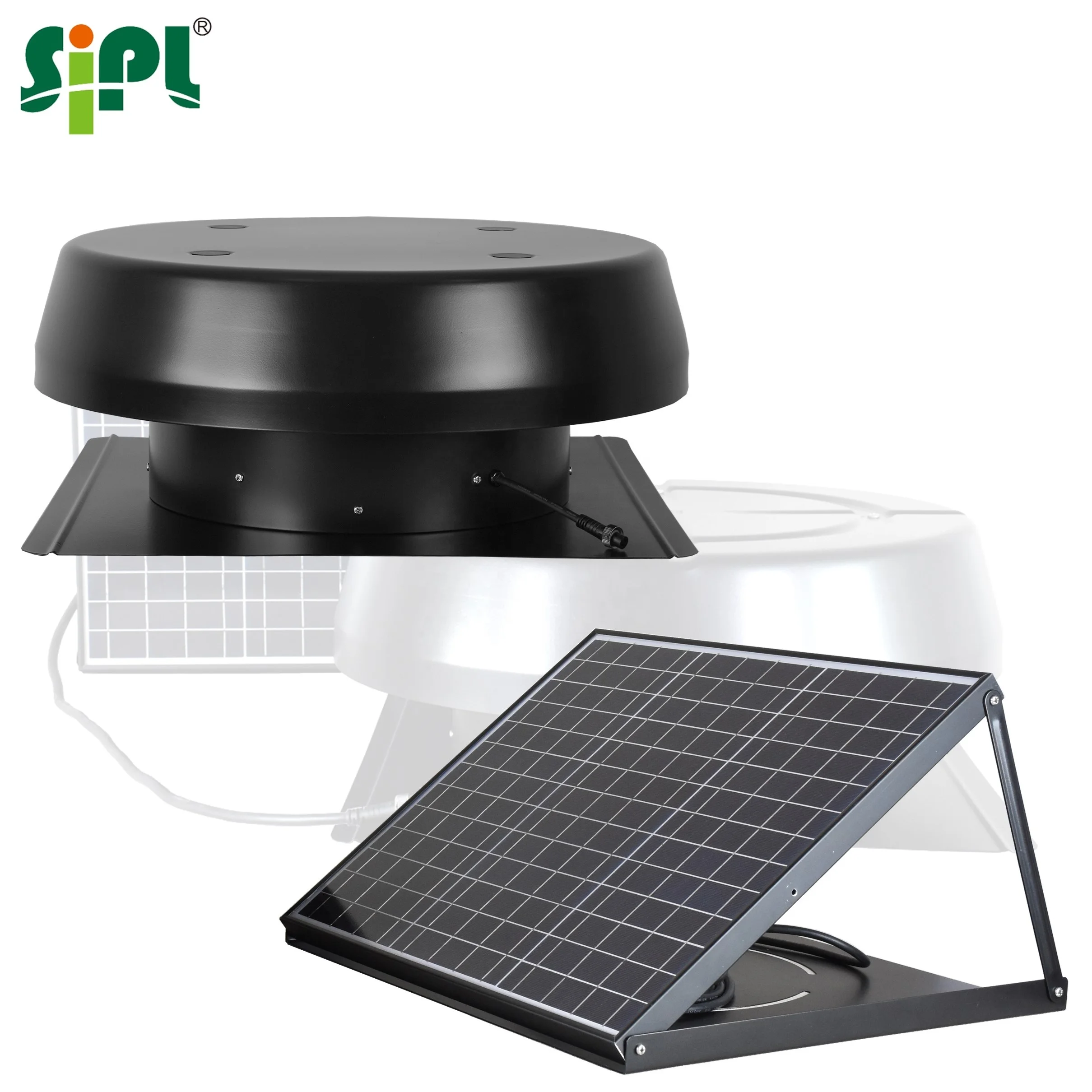 No Power Attic Gable Heat Extractor 50W Eco Energy Solar Fan Roof Mounted DC Motor Duct Fan Air Ventilation Ceiling Exhaust Fan