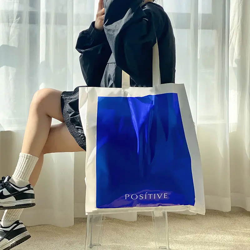 Eco-Friendly Reusable Custom Tote Plastic Shopping Bags Factory Wholesale Foldable Grocery PE Carton Screen Printed 100 Units