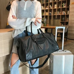 WOBAG New Women Travel Bag Single Shoulder Large Capacity Sport Gym Bag Fashion Luggage Cylinder Bag For Men