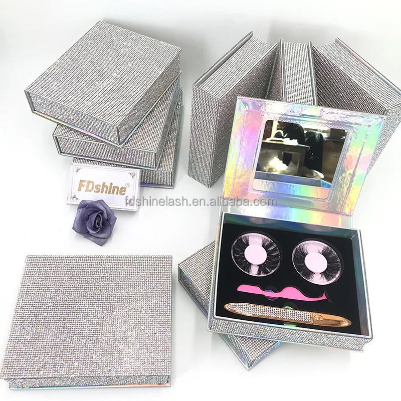 Diamond Lash Book Dramatic Eyelashes Package Hot Sale Wholesale Box 25MM Color Lashes
