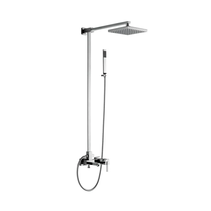 
Square design chrome plated exposed bathroom bath and shower tap made by china faucet factory 