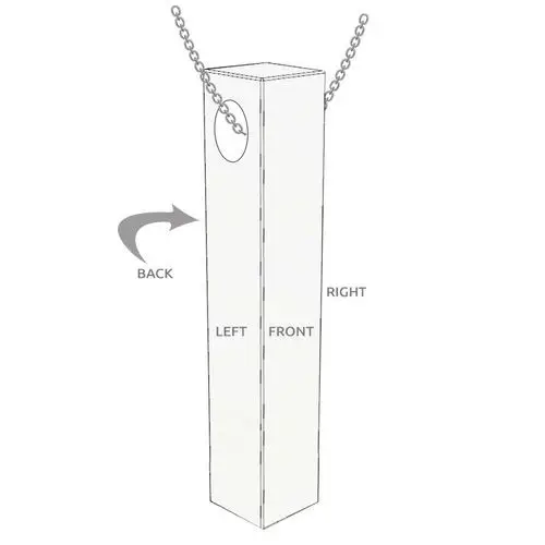 Hot Sale Jewelry S925 Custom Nameplate Simple Cuboid Necklace for Couple Gift and Anniversary Gift