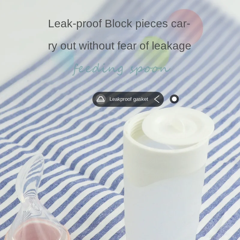 Custom Infant Baby Feeding Flexy Squeeze Pacifier Silicone Feeding Bottle Spoon Set//