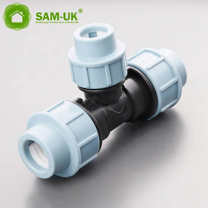 Sam-uk factory manufactures quality high-temperature injection PP compression pipe fitting plastic tee