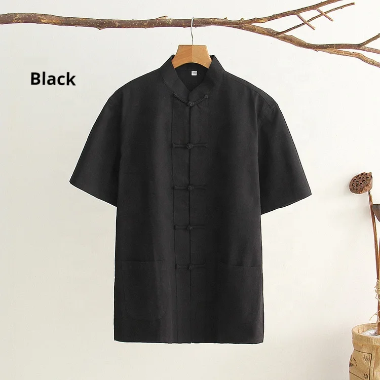 Short Sleeve Casual Suit for Men Traditional Tai Chi Uniform Chinese Kung Fu Costumes