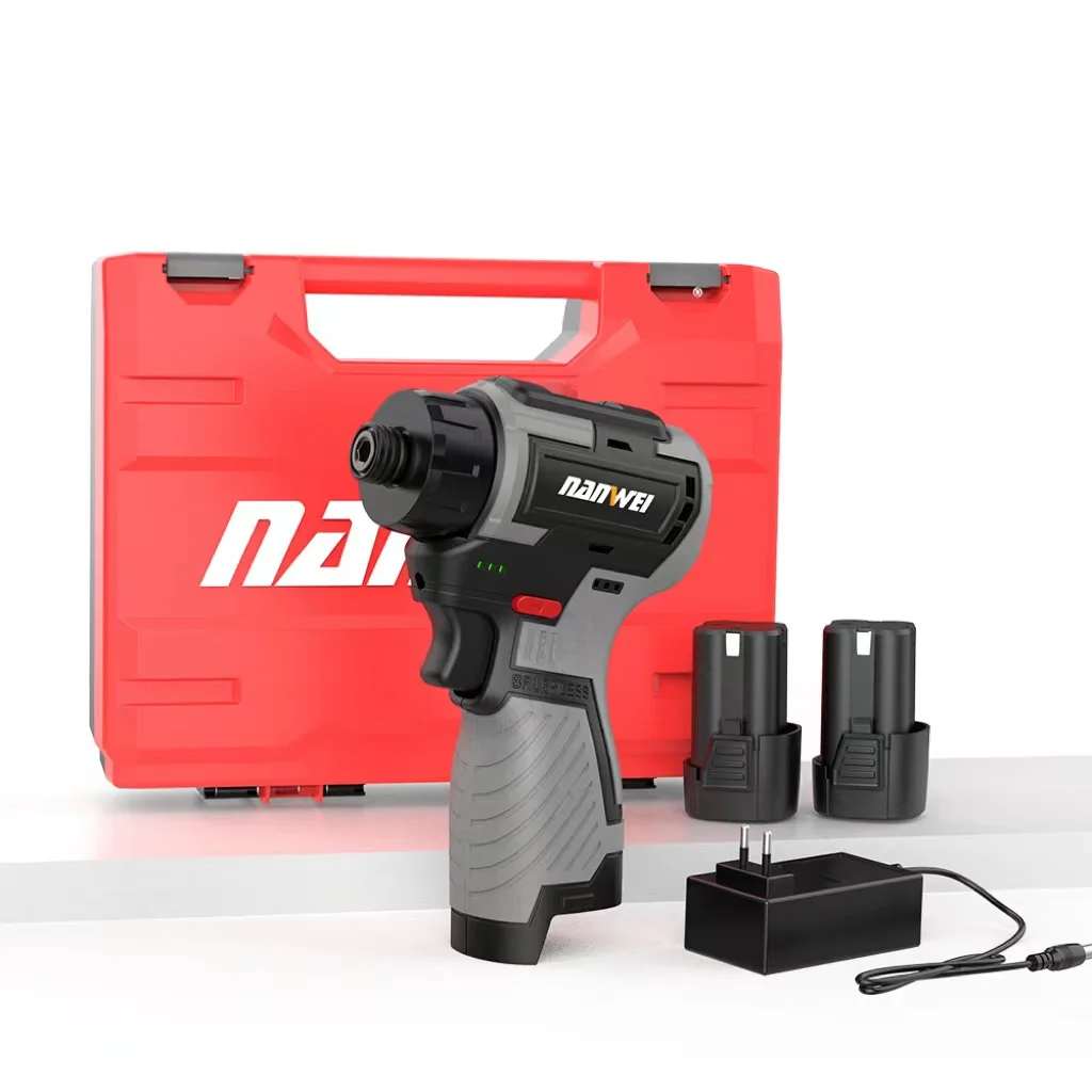 Nanwei 16.8V 60N household electric cordless brushless screwdriver installation tools driver drill adjustable speed screwdriver