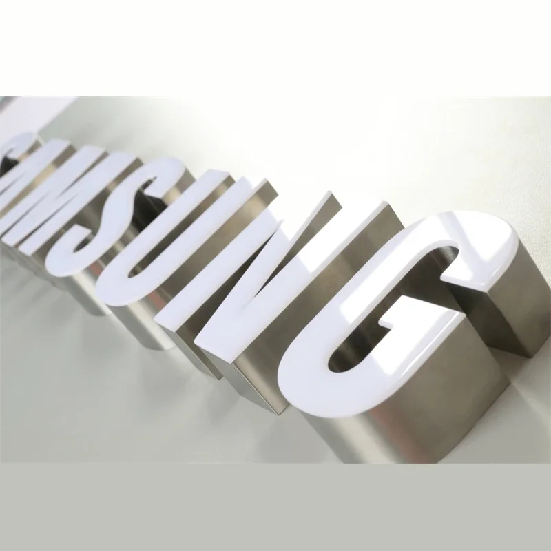 FOG 3D led light sign shopfront stainless steel SAMSUNG hanging led sign logo LED letters for Outdoor advertising
