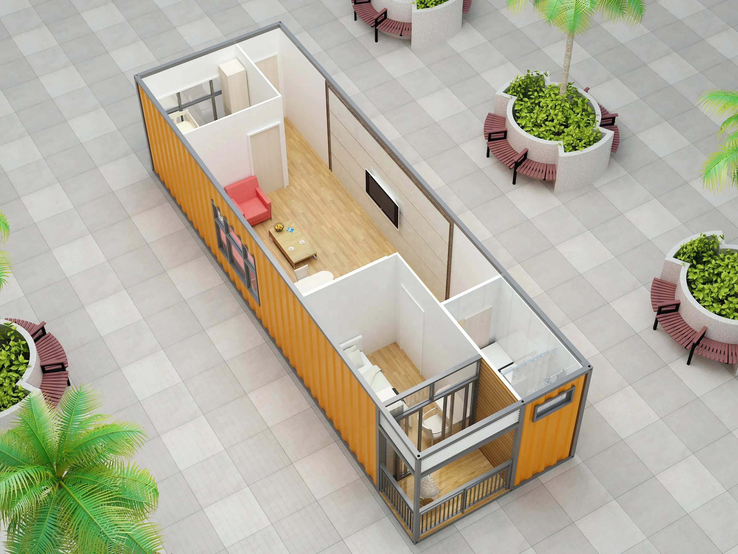 Новый дизайн съемный крошечный 40-футовый контейнер плоский для