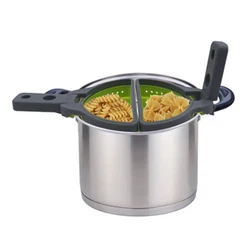 High Quality Eco-friendly Kitchen Foldable Silicone  Collapsible Pasta Colander