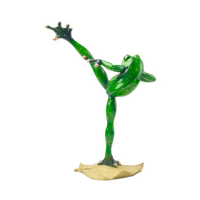 creative craft resin funny frog figurine decor frog on garden statue sculpture