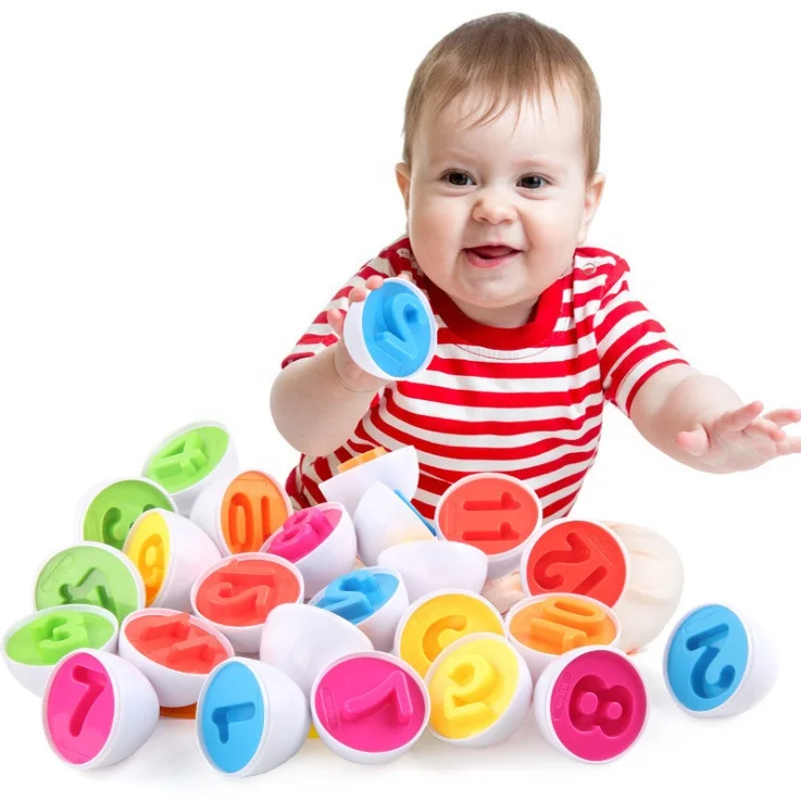 Montessori Educational Toys 26pcs Number Matching Eggs Game Learning Color and Number Recognition Sorter Puzzle Match Eggs Set
