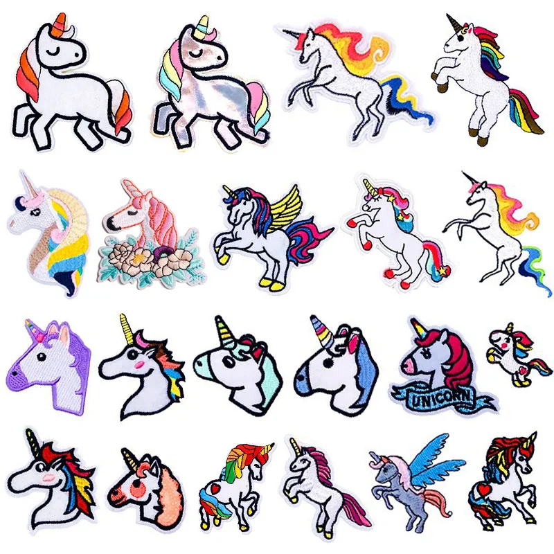 
Horse Little Pony Unicorn Embroidery Wholesale Custom Chenille Patch kids Iron On patch for clothing 