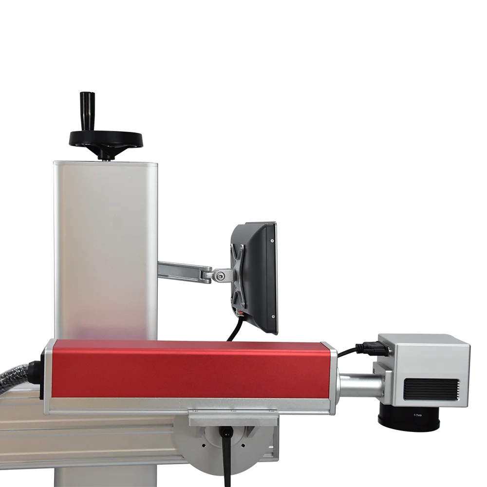 Fiber Laser 30w Fly Marking Machine Online Engraving Metal Aluminum Steel Alphanumeric Logos Bar Codes Graphics Image