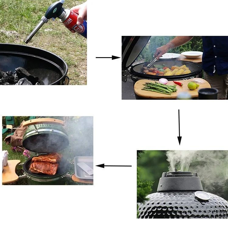 Kamado 27 inch 29 Outdoor bbq kitchen Camping Heavy Duty Charcoal Ceramic Barbecue Grill
