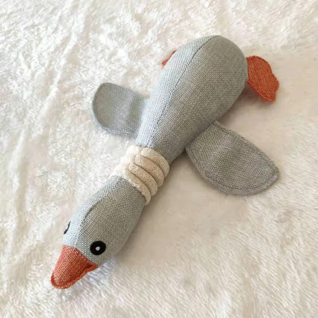 Hot Sale Wild Goose Squeaking Linen Pet Toys Cats Dogs Bite Resistant Simulation Relief Pet Plush Toys