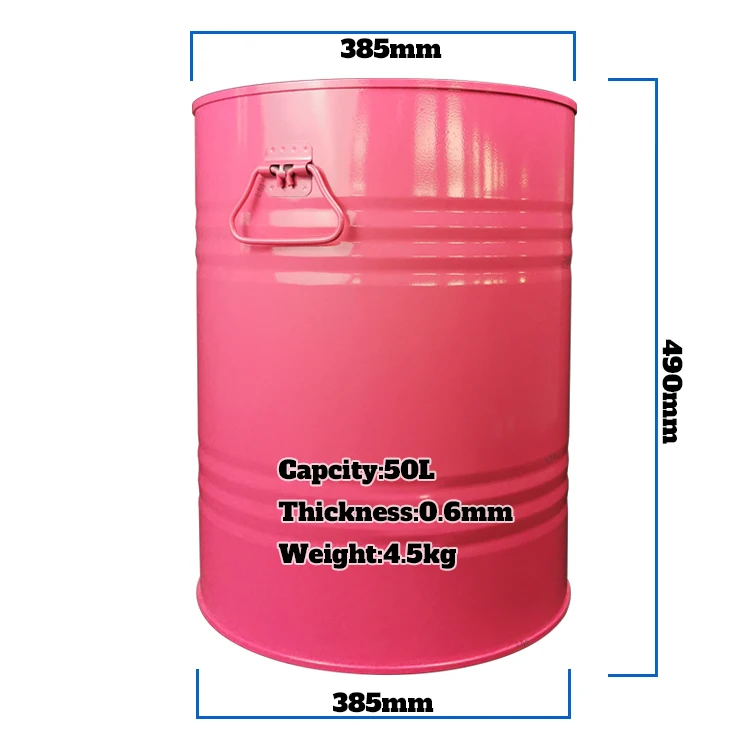 Steel Fuel 50L Petrol Steel Drum Recyclable Barrel Pail Screw Top Bucket For Chemical