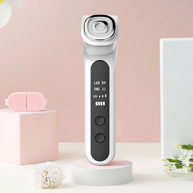 trending PDT therapy 7 led light red blue firming skin wholesale manufacture EMS ultrasound RF beauty Facial Device at home use