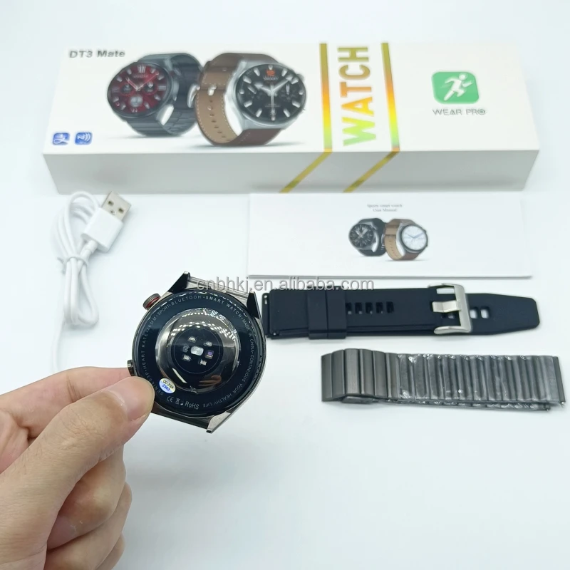 New DT3 Mate Men Smart Watch 1.5 Inch HD Screen NFC Smartwatch BT Call Digital Wristwatch Watch GPS Tracker Fitness Bracelet