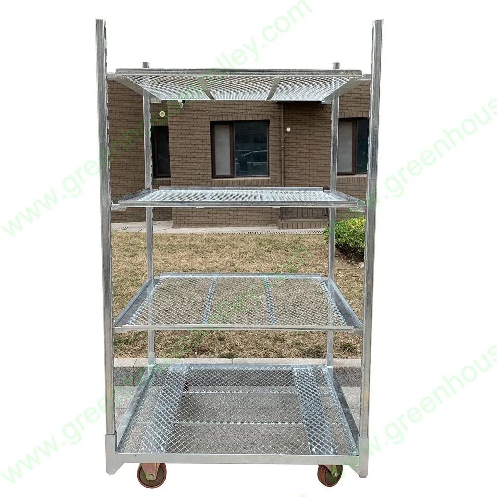 Plant transport racks for truck Rolling flower rack Greenhouse movable carts Nursery trolley with 4 wheels