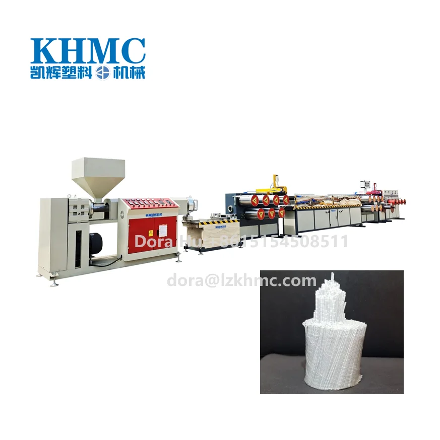 pp reinforced concrete fiber extruder machine / cement yarn extrusion line / building fibre making machine