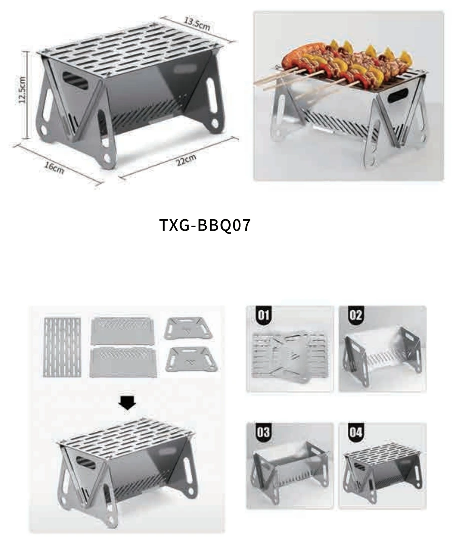Find Wholesaler SUS201 Charcoal Outdoor Grill Kitchen Folding Barbecue Bbq Mini Grill