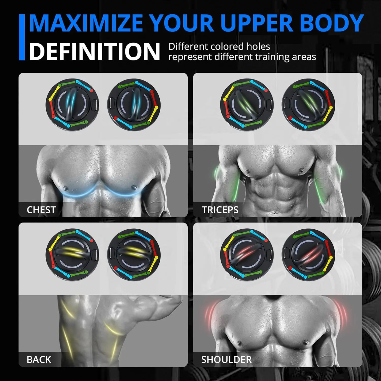 RS 16 in 1 Push Up Bar Muscle Exercise Multifunctional Abs Dip Stands Push-Up Stands Portable Push Up Board With Pull Up Bands