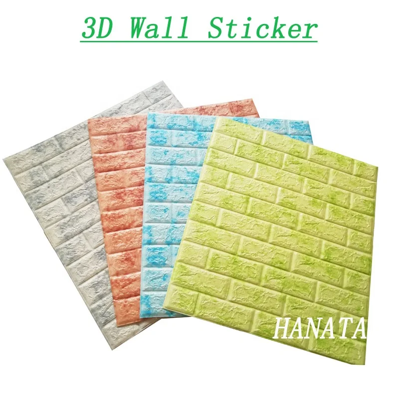 3D solid wall stickers brick foam wall stickers can be self adhesive home interior decoration living room XPE foam material