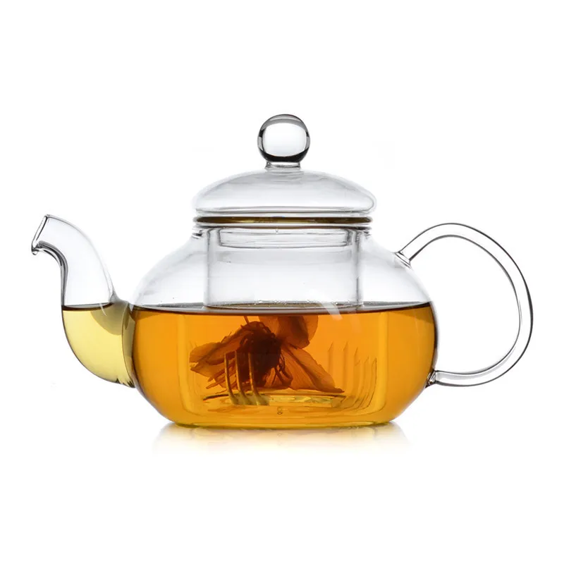 High Borosilicate Thickened High Temperature Resistant Filter Durable  Teapot Fruit Infusion Pitcher Clear Glass Teapot