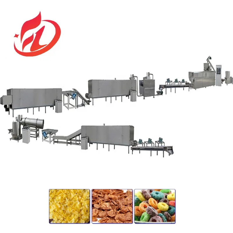 Corn flakes making machine whole line Cheese ball corn snacks processing line