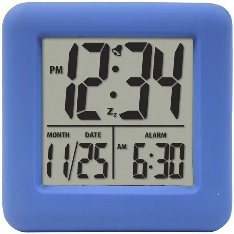 soft cube lcd alarm clock with smart light for Bedroom Kitchen